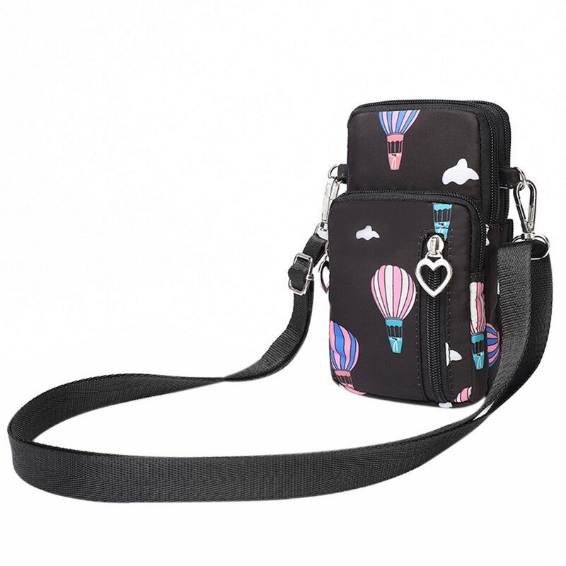 Kvinners håndvesker mini bag mobiltelefon vesker kvinnelige enkle små crossbody vesker uformelle damer klaff skulderveske gilrs cion veske: Svart ballong
