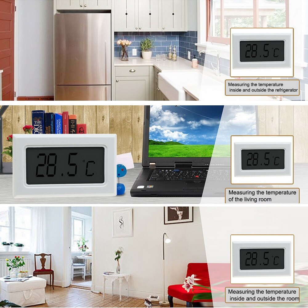 Digital Thermometer Mini LCD Display Meter Fridges Freezers Coolers Aquarium Chillers Mini 1M Probe Instrument 1pc indoor