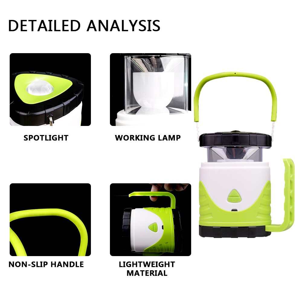 Super Bright USB Charging LED Work Light Torch 18650 Battery Spotlight Hand Lamp Camping Lantern Searchlight Multifunction Light