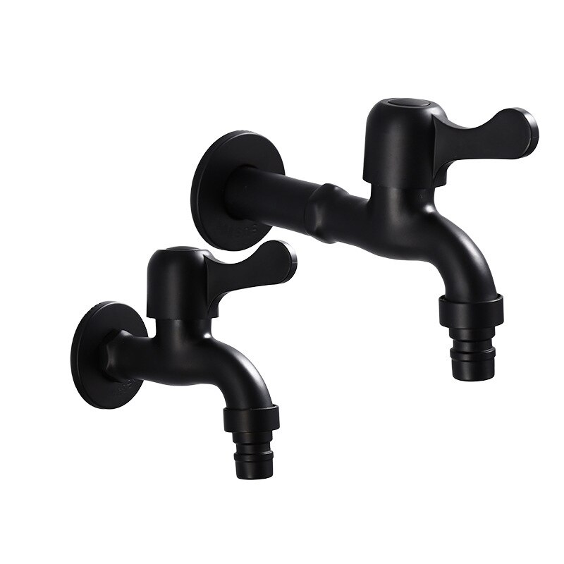 Wall Mount Bibcock Antique Black Brass Retro Small Tap Decorative Outdoor Garden Faucet Stainless Steel Washing Machine Mop Taps