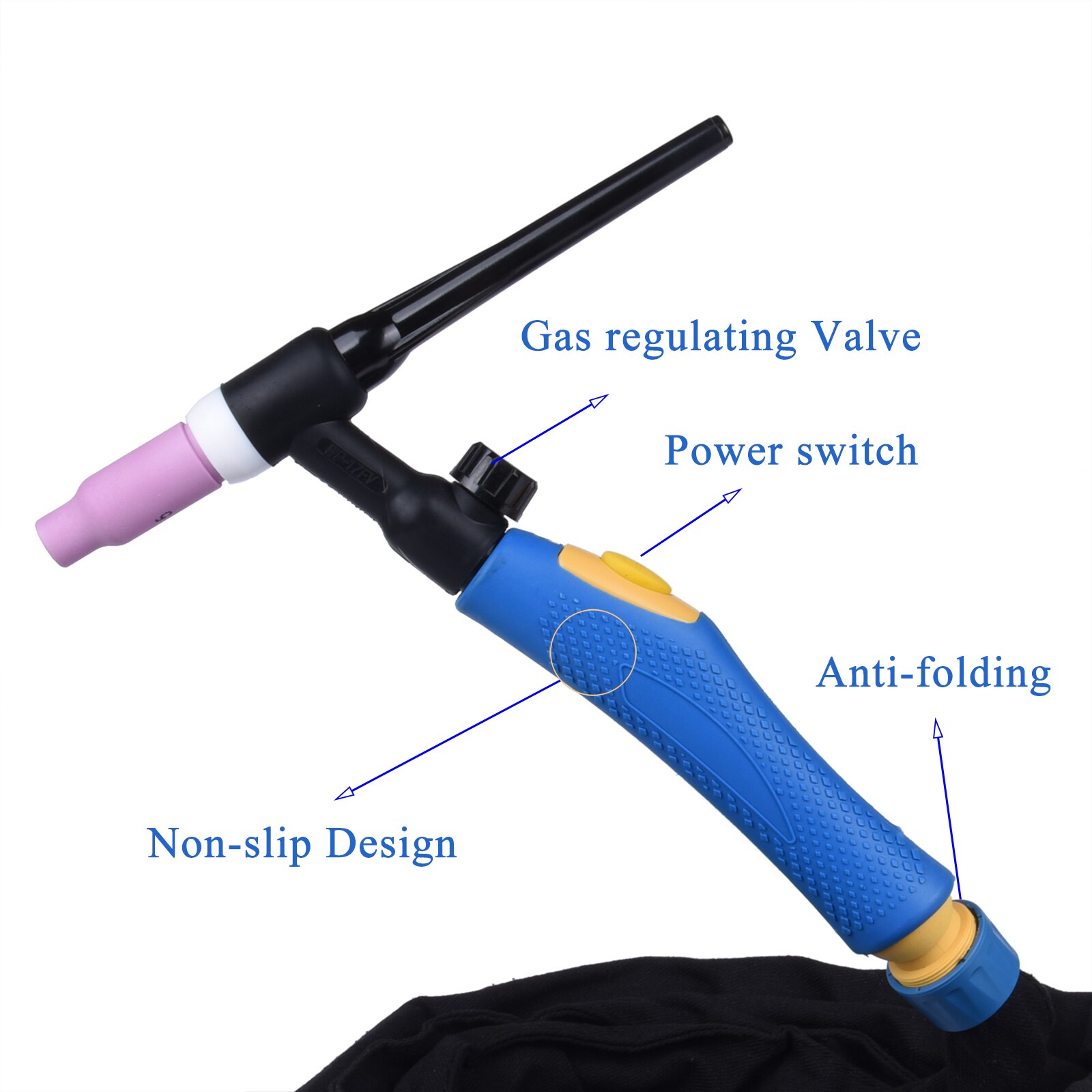 WP17 WP17FV Perücke-schweißbrenner Gas Wolfram Bogen Schweiß TIG flexibel Kopf Gas Ventil Getrennt Typ 3,7 M 35-50 Euro Stecker 12,1 Ft