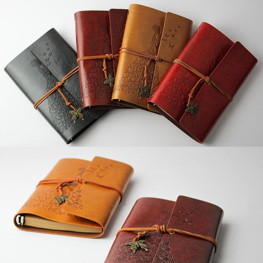 Draagbare Koreaanse Creatieve Vlinder Dagboek Boek Notepad Klassieke Kraftpapier Band Notebook