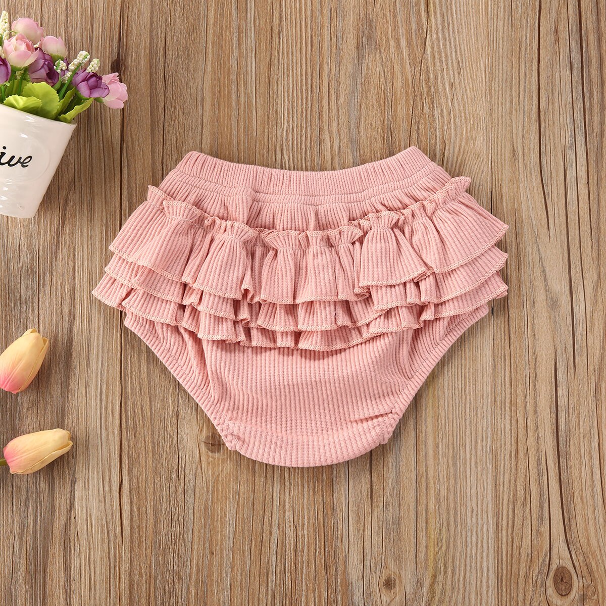 Flæser lagdelte pp-shorts spædbarn baby piger drenge shorts baby piger bomuld floral elastik talje korte bukser bukser tøj
