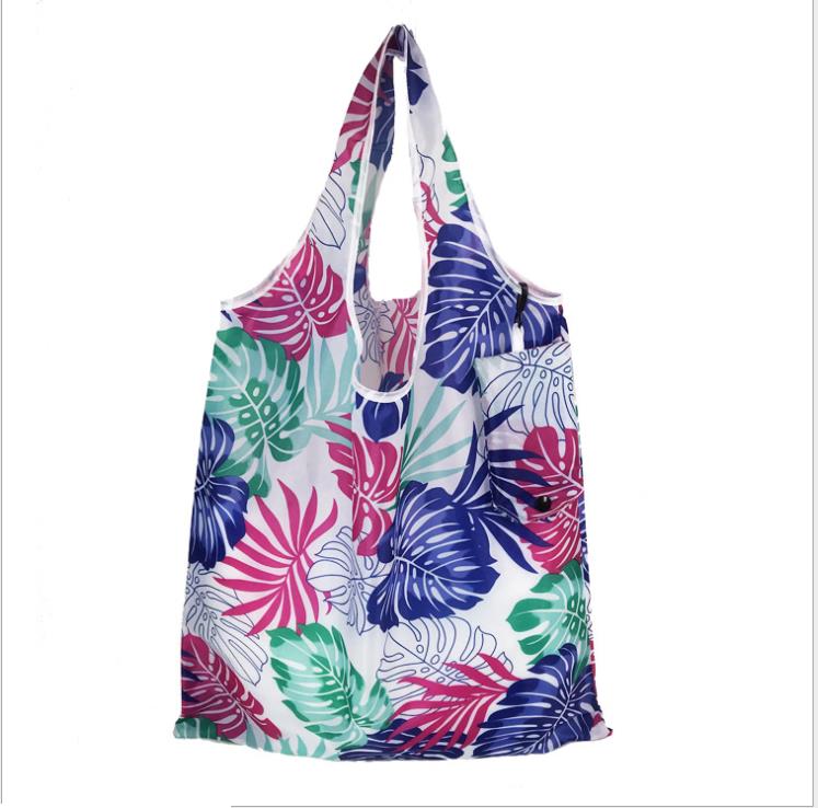 Shopping Bag Floral Print Reusable Foldable High Capacity Portable Eco-friendly Storage Bag