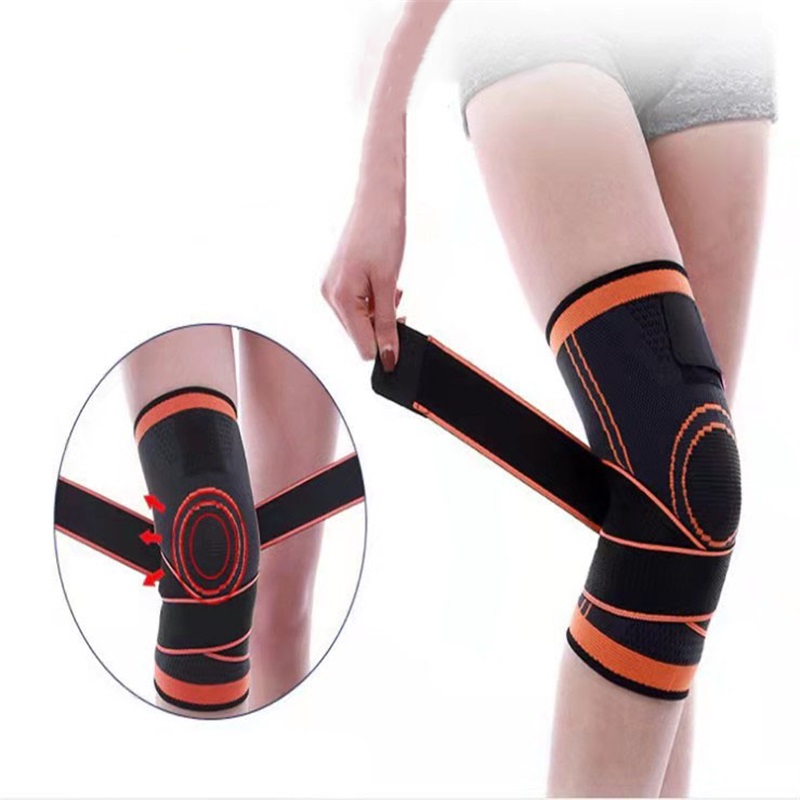 Rodillera deportiva elástica de compresión para hombre, equipo de Fitness, ajustable, transpirable, estabilizador de rodilla