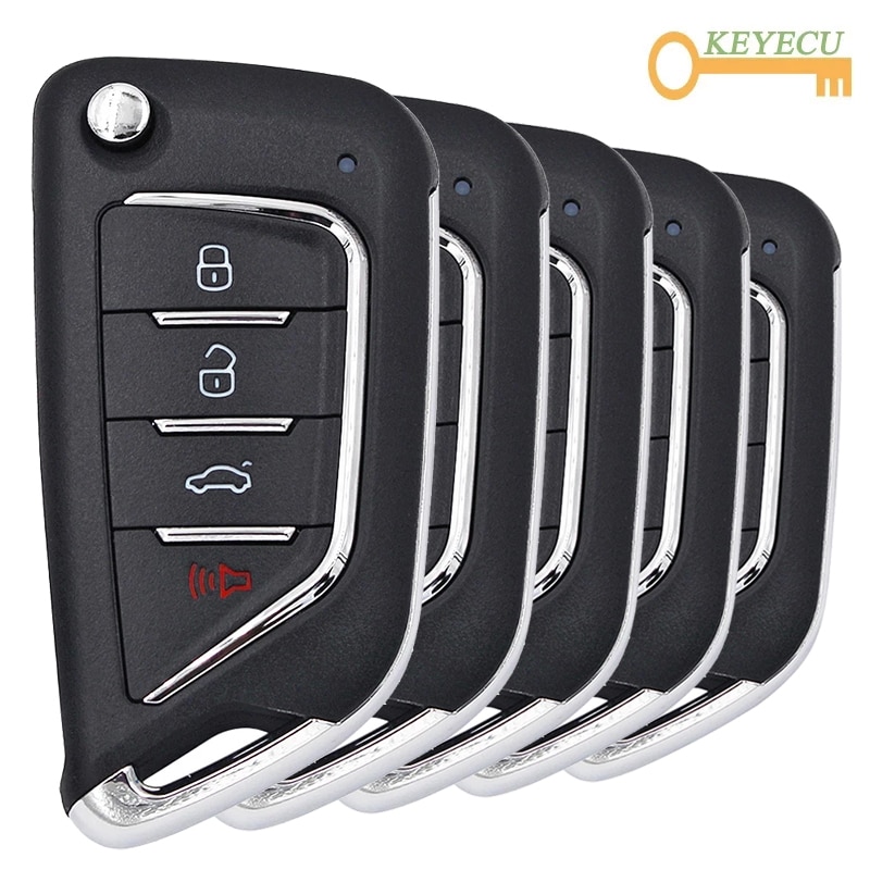 KEYECU 5 Pieces/ Lot, KEYDIY B Series B21-4 Universal KD Remote Control Key - 4 Buttons - for KD900 KD900+ URG200 KD-X2 Mini KD