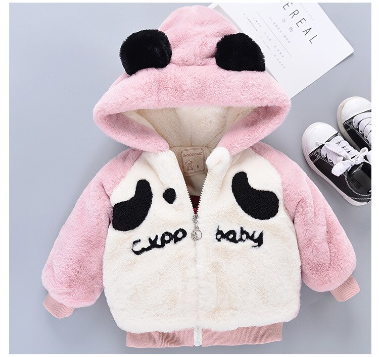 Baby girls and boys clothes clothing casual cartoon Warm jacket kids cute coat 0-3 years old: Pink / 3T
