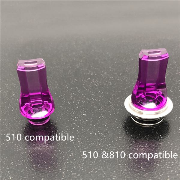 フラットアクリル MTL 510 810 点滴ヒントマウスピース DripTip 810 アトマイザーのための RTA RBA RDA: Purple / 510 compatible