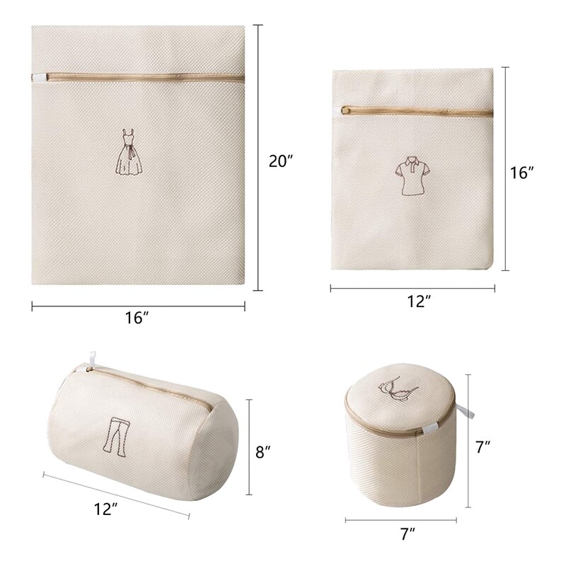 4 Pcs Mesh Waszakken, Reizen Kleding Opbergtas, Kledingstuk Wassen Tassen Voor Lingerie Beha, Blouse, jeans, Sokken