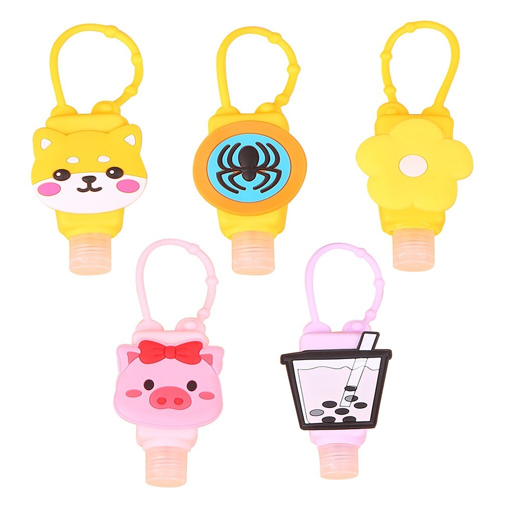 5pc mão desinfetante dispensador pulseira portátil dispensador de mão 30ml pulsera gel hidroalcoólico bonito padrão dos desenhos animados: F