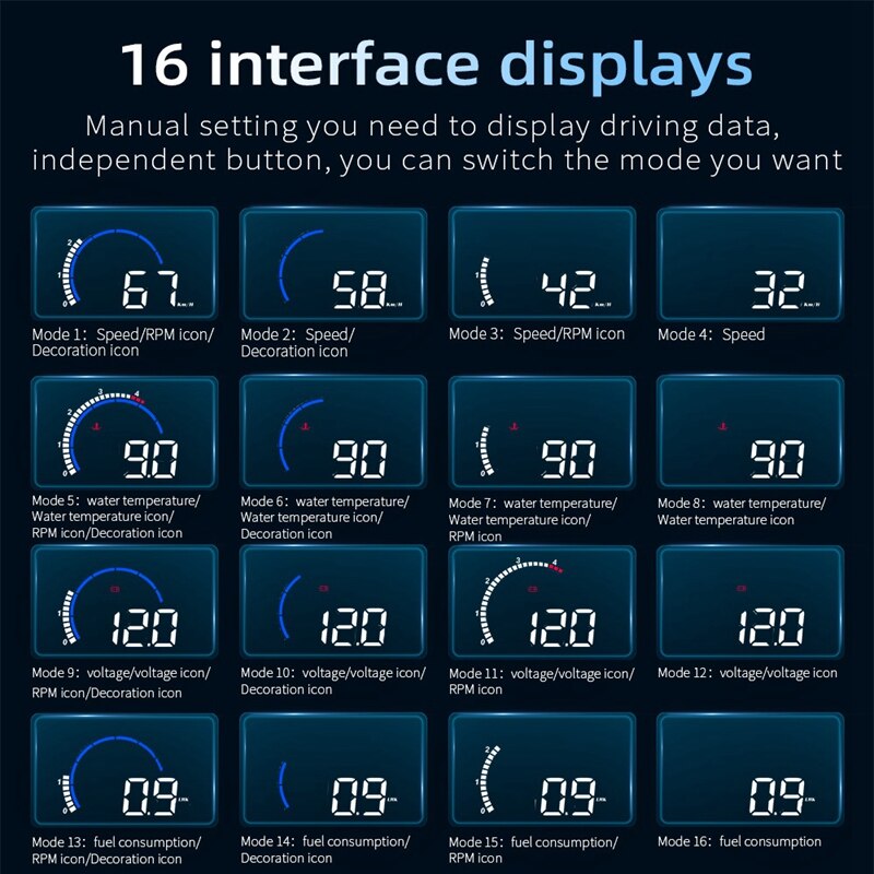 Hud M13 Head-Up Display Hud Display Car KM/H MPH Auto Electronics OBD2 Hud Windshield Projector Display