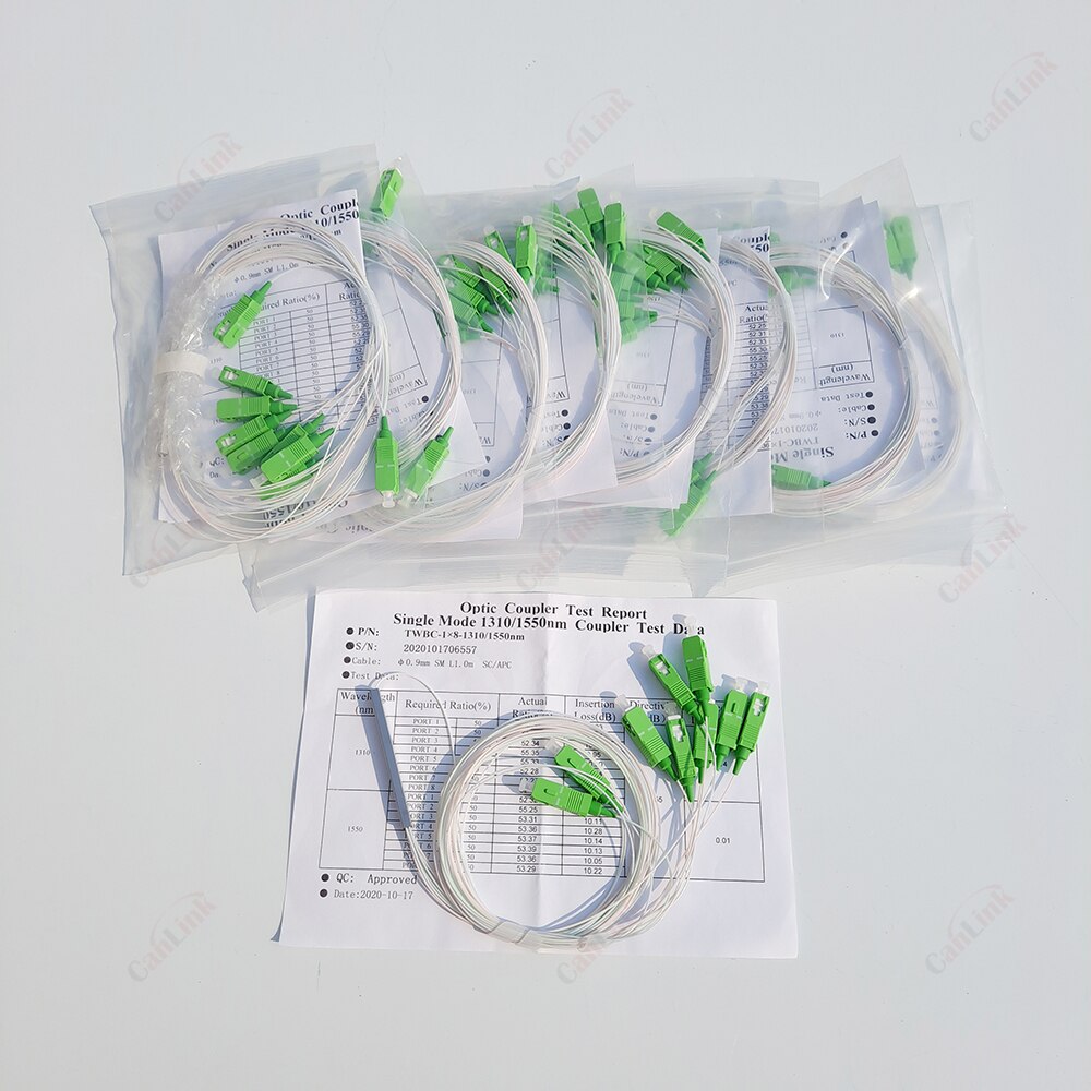 Warranty 1x2 1x4 1x8 1x16 1x32 SC APC Optical PLC Splitter Steel Tube Cable 2 Way 4way 8 Way 16 Way SM 1310/1550nm