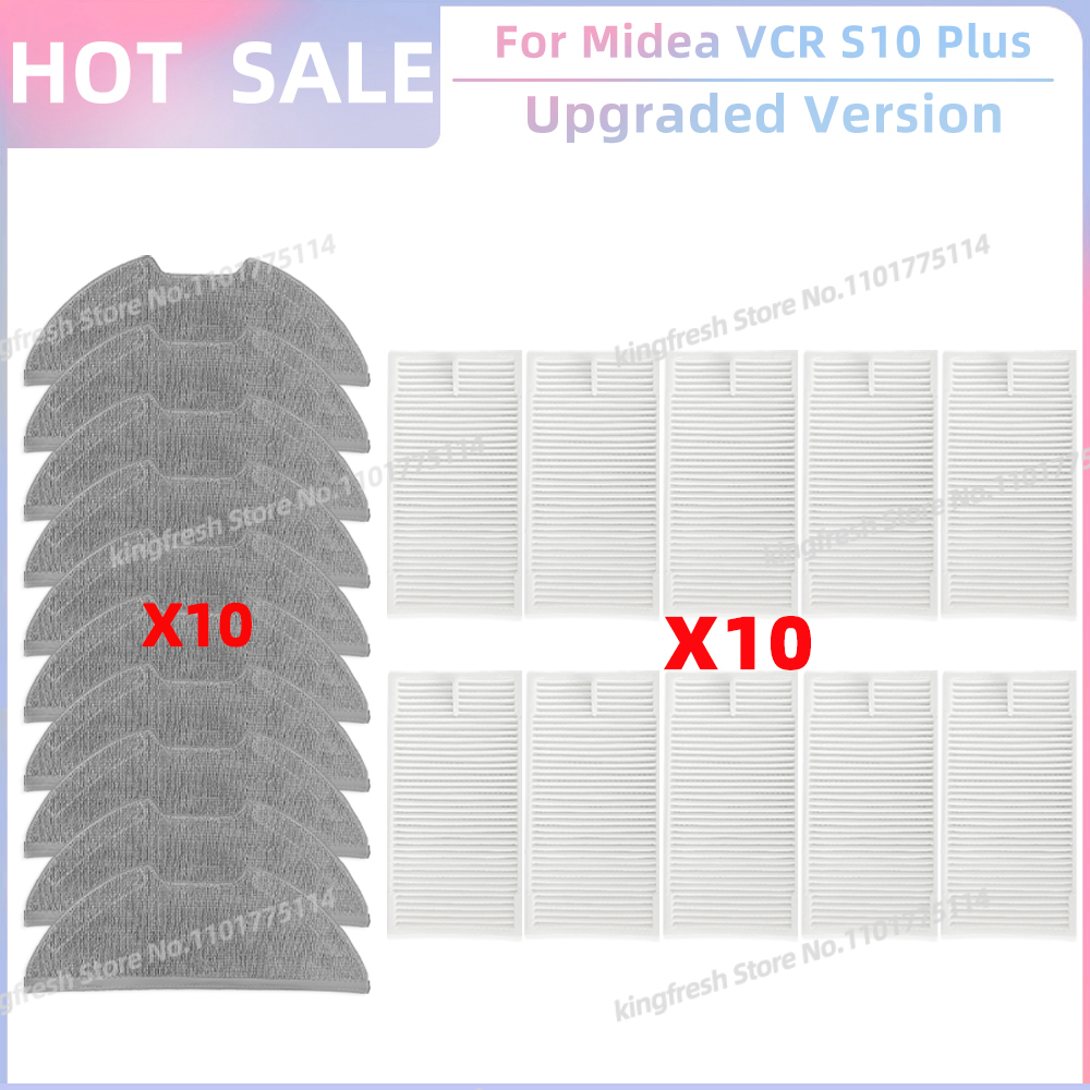 Passend Für Midea VCR S10 Plus BL Ersatzteile für Staubsauger Hauptbürste Seitenbürste Hepa-Filter Wischmopptuch Zubehör: dunkel Grau