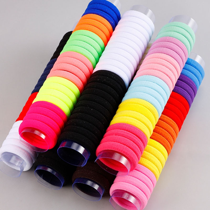 66 st/lot 3cm färgglada nylonringar flickor knasiga hårband haar håraccessoarer barn gummiband elastiska pannband