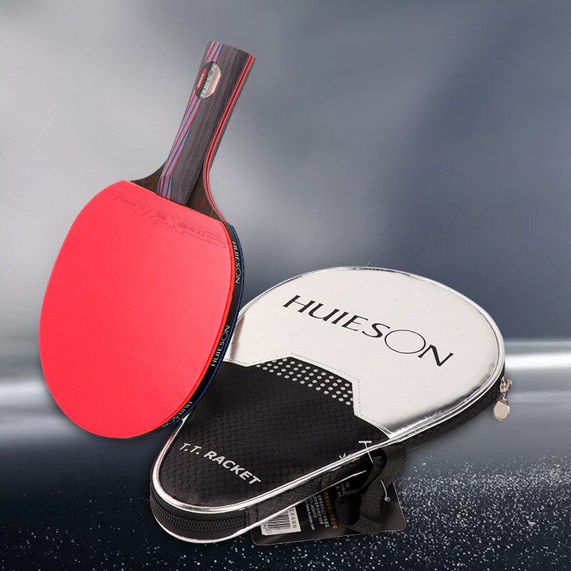 Huieson Neue Nano Kohlenstoff Faser Tisch Tennis Schläger Leichte Doppel Gesicht in Gummi Professionelle Klingeln Pong Fledermäbenutzen 1Stck Mit tasche