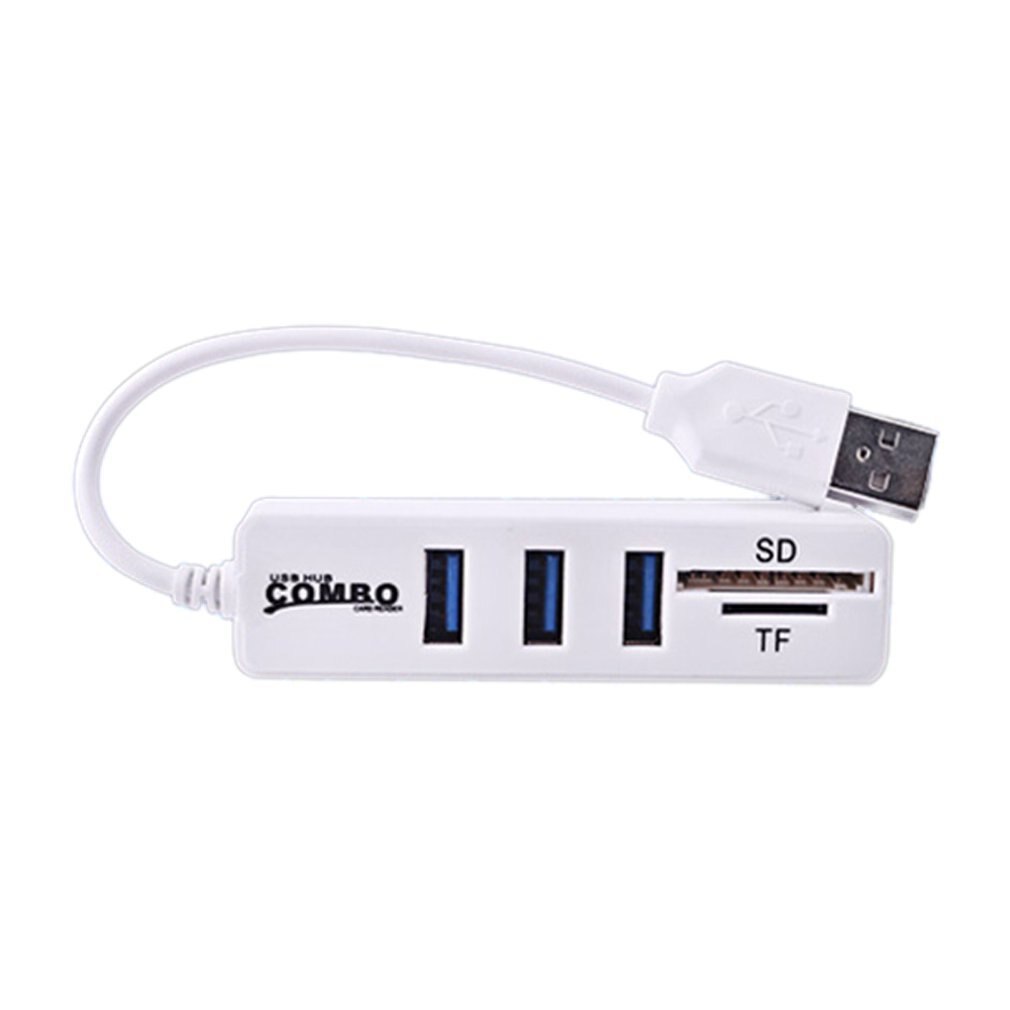 Mini USB Hub 3.0 Multi USB 3.0 Hub USB répartiteur 3 ports Hub avec TF SD lecteur de carte 6 ports 2.0 Hab adaptateur pour PC accessoires: 3 Ports White