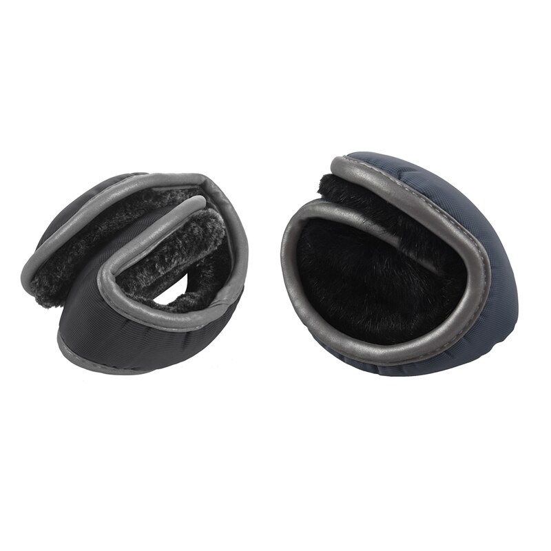 2 stk. mænd / kvinders vinterfleece kompakt ørepropsvarmere sort & grå