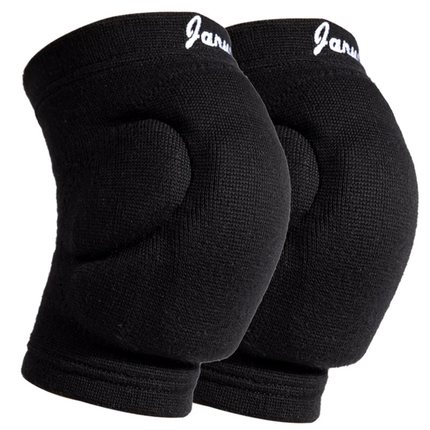 JANUS 1 par elástico engrosamiento de rodillera danza Yoga voleibol deportes extremos rodilla almohadillas apoyo baloncesto Protector de la rodilla: Black / L