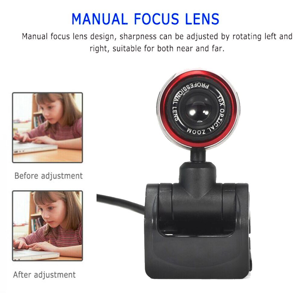 HD 720P Home Webcam USB Video Recording Web Camera with Mic for Laptop Computer USB Teaching Live Conference Camera