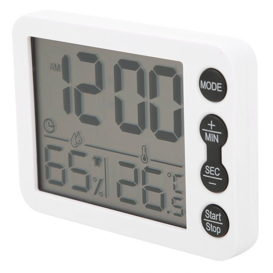 Temperature and Humidity Meter Multifunctional Indoor Thermometer Hygrometer Large Screen Alarm Clock with Countdown