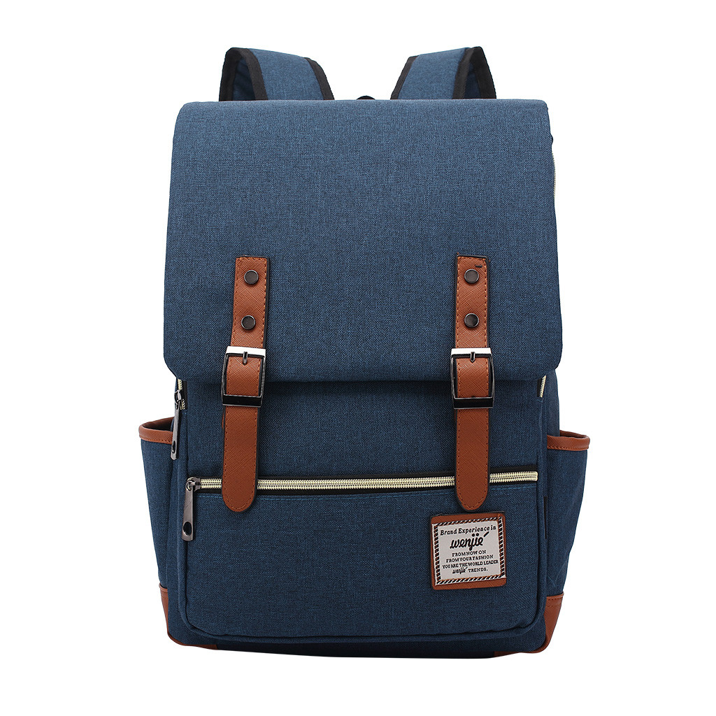 Vintage Laptop Backpack Women Canvas Bags Men canvas Travel Leisure Backpacks Retro Casual Bag School Bags For Teenager#: army green