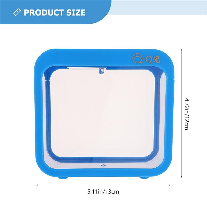 Plastic Aquarium Desktop Aquarium Ornament Mini Incubatie Aquarium Vis Battle Case Met Licht: Blue