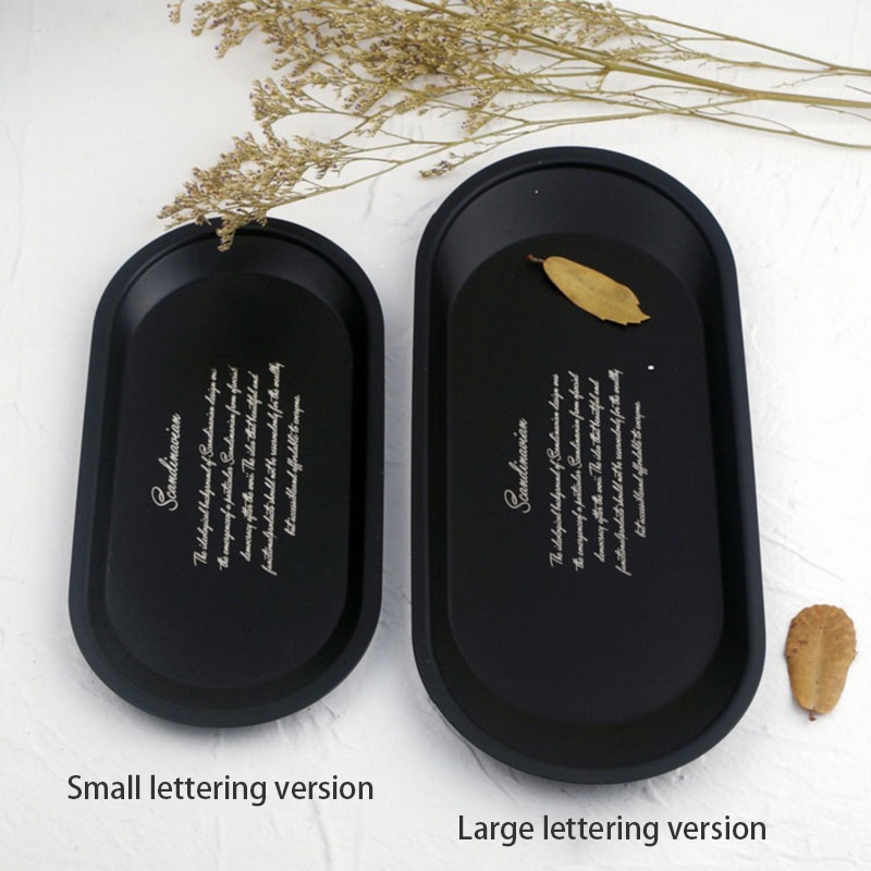 Original Black Stainless Steel Metal Jewelry Tray Shooting Props Diner Plate Snack Plate Platters and Trays Storage