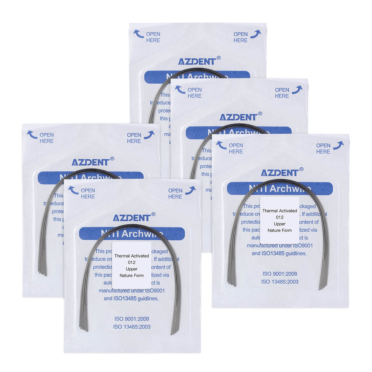 AZDENT 10 Pcs/Pack Dental Orthodontic Niti Thermal Activated Round Arch Wire Natural Form