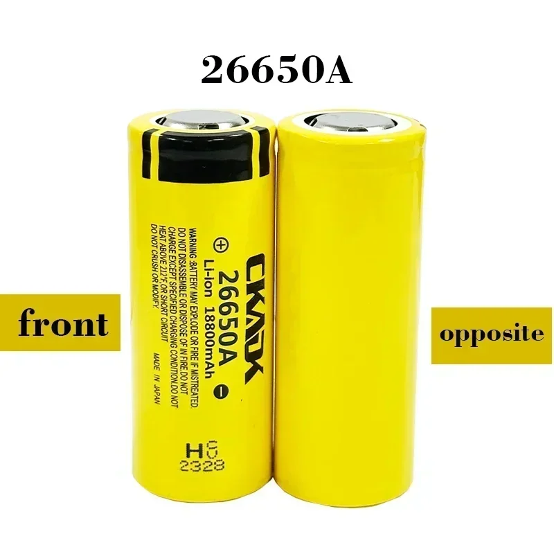 high capacity 26650A, 3.7V 18800mah, 100% original 26650 20A rechargeable lithium battery suitable for flashlights