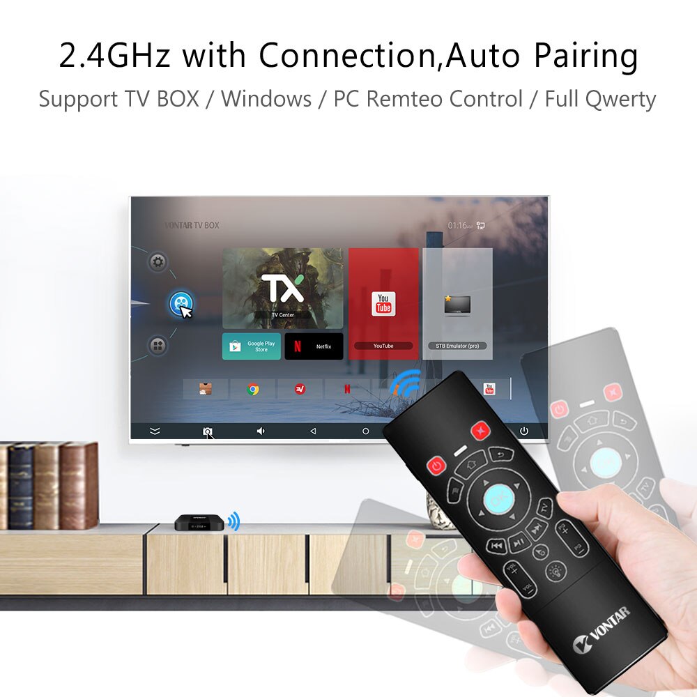 T6 T8 Plus Voice Remote Control 2.4G Wireless Fly Air Mouse mini keyboard English Russian 7 Colors Backlight for Android V Box