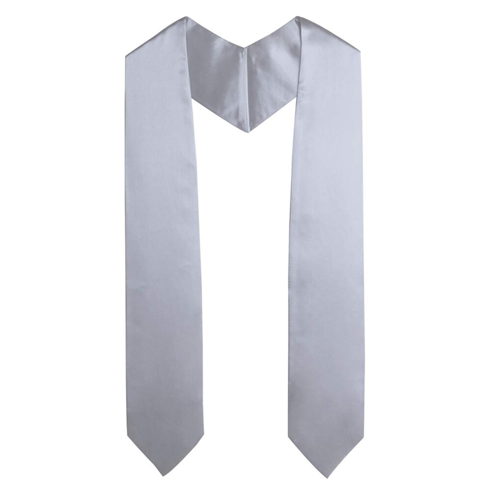 60&#39;&#39; Long Adult Plain Graduation Stole Sash for Academic Commencements Celebration Uniform Graduation Decoration Accessories: Silver