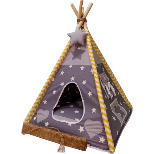 Moonstar Gray White Starry Cat Dog Tent