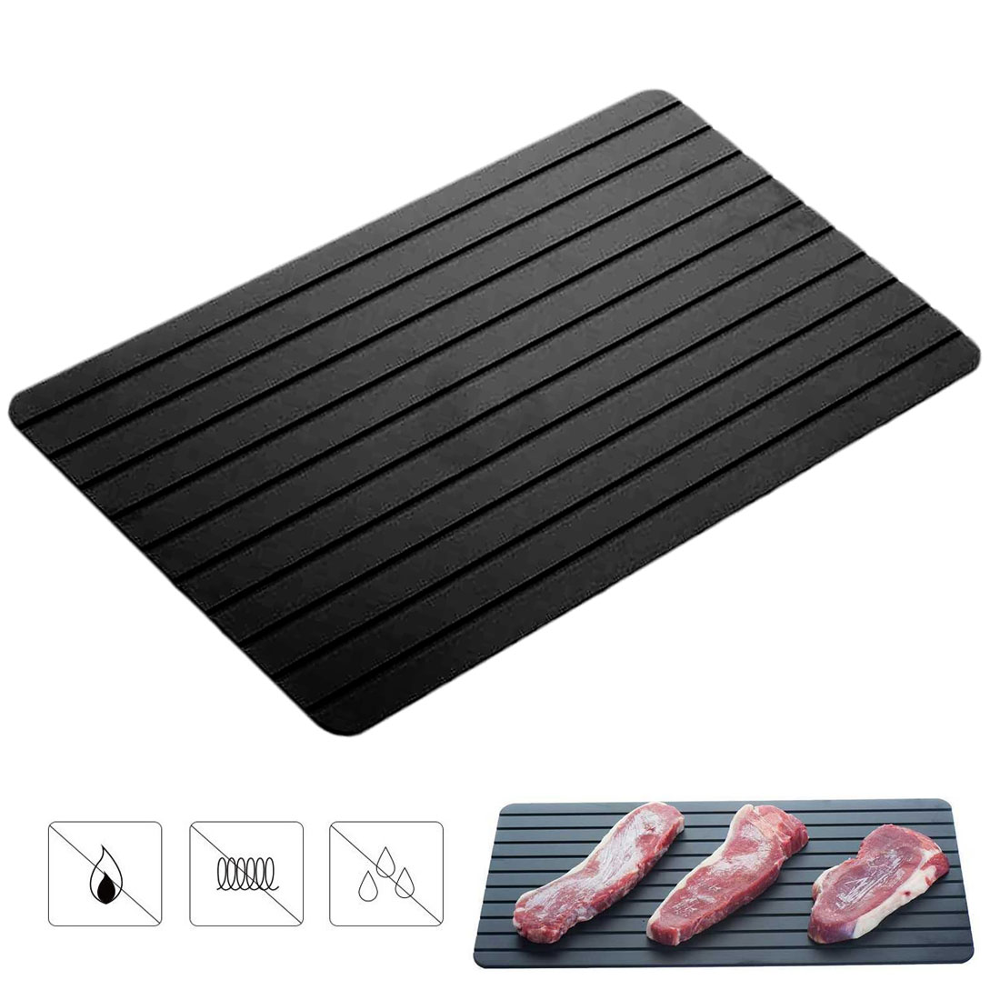 Keuken Gadget Tool Snelle Ontdooien Lade Snelle Dooi Bevroren Vlees Vis Zee Voedsel Quick Ontdooien Plaat Board Lade Geen Chemicaliën: 35.5 x 20.5 x 0.2cm / No Retail Box