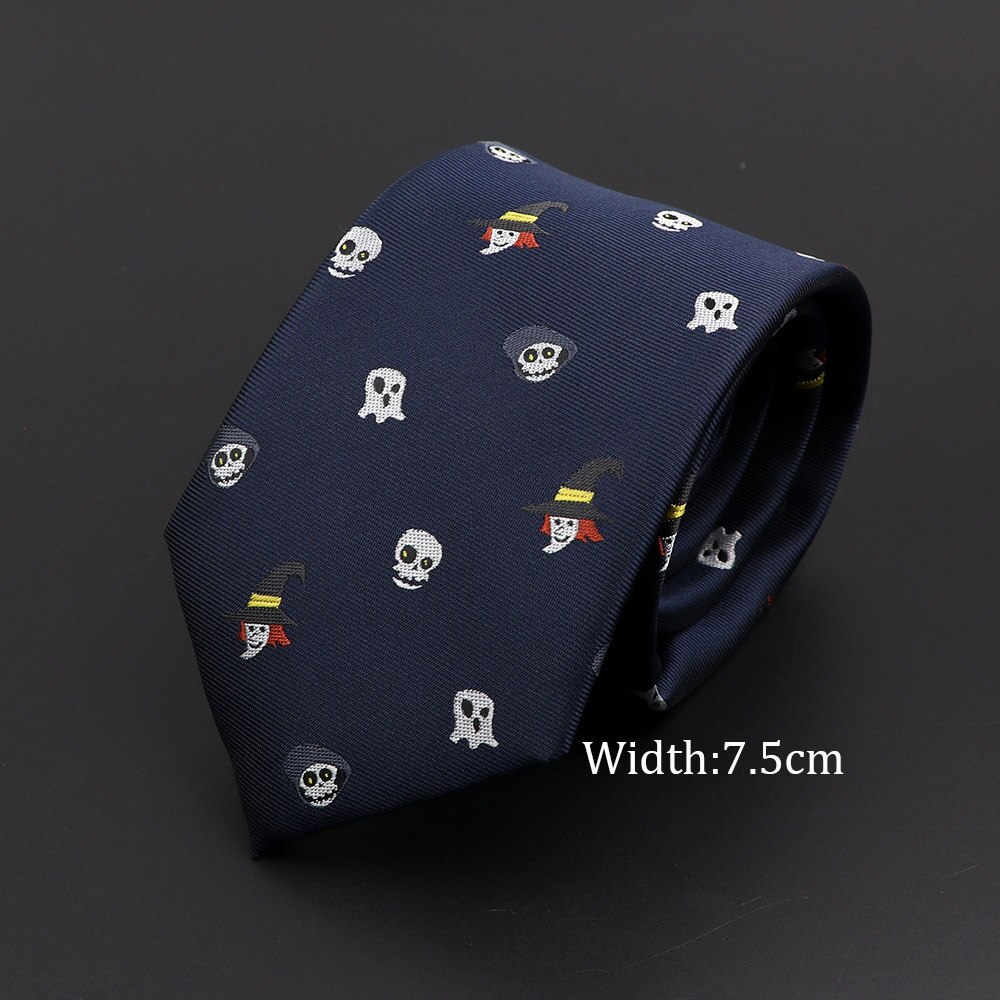 décontracté crâne cravates pour hommes classique mince 8cm Polyester cravates homme cravate pour hommes mariage marié cravate d'affaires: 3