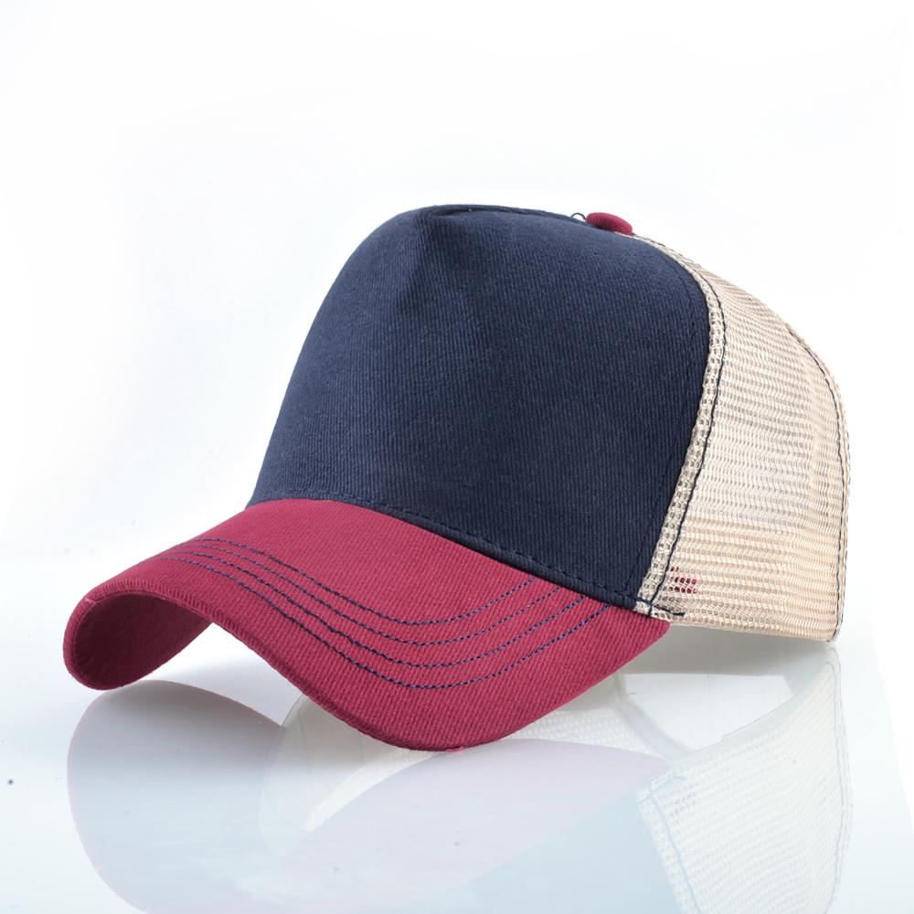 Justerbare baseball caps kvinner sommer pustende snapback pappa lue for menn patch baseball lue utendørs bomull netting lue: Rød 1