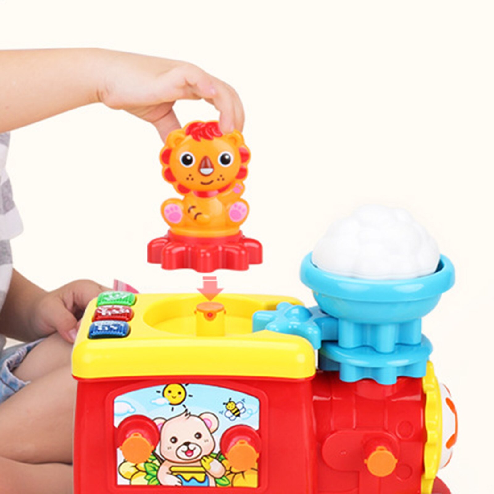 Cartoon Dier Trein Gear Splicing Diy Montage Educatief Speelgoed Kids Set