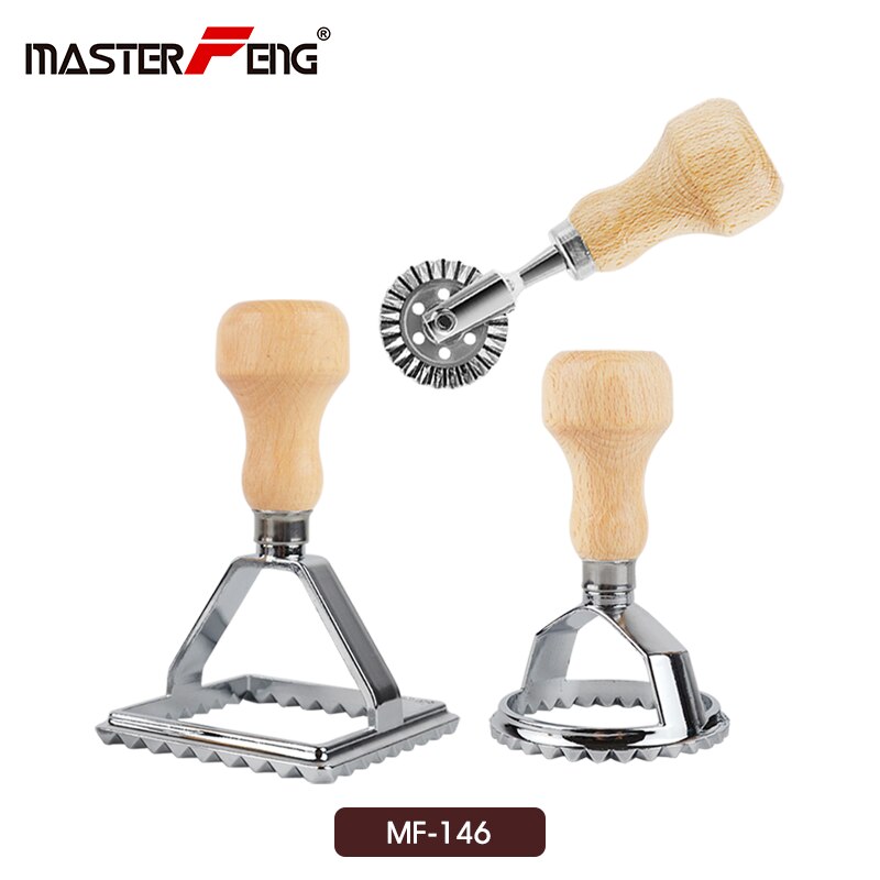 Ravioli maker ravioli stempel sæt  of 4 stykker rund & firkantet form pasta skimmel værktøj ravioli cutter: Mf -146