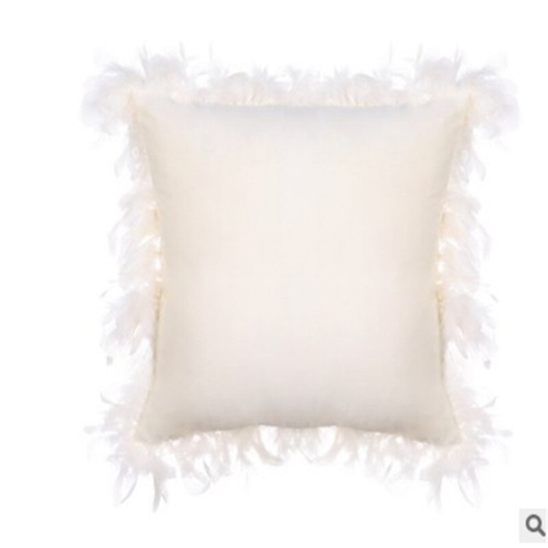 Almohada de plumas Vintage para sofá, asiento, silla, cojín de respaldo de coche de gama alta, de satén de seda, suave,: 1