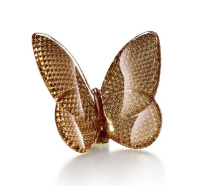 Colored Glaze Crystal Butterfly Ornaments Home Decoration Crafts Party: Brown lattice