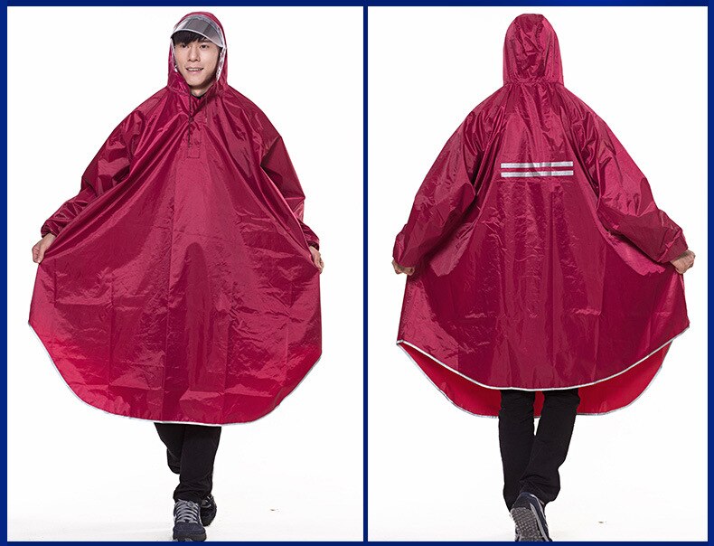 Poncho Fiets Regenjas Adult Riding Draagbare Elektrische Motorfiets Poncho Raining Coat Regenjas: 2