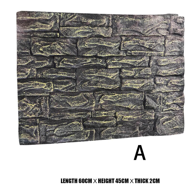 3D Foam Rock Stone Aquarium Background Board Decor Foam Board for Reptile Fish Tank 60x45cm YE: a