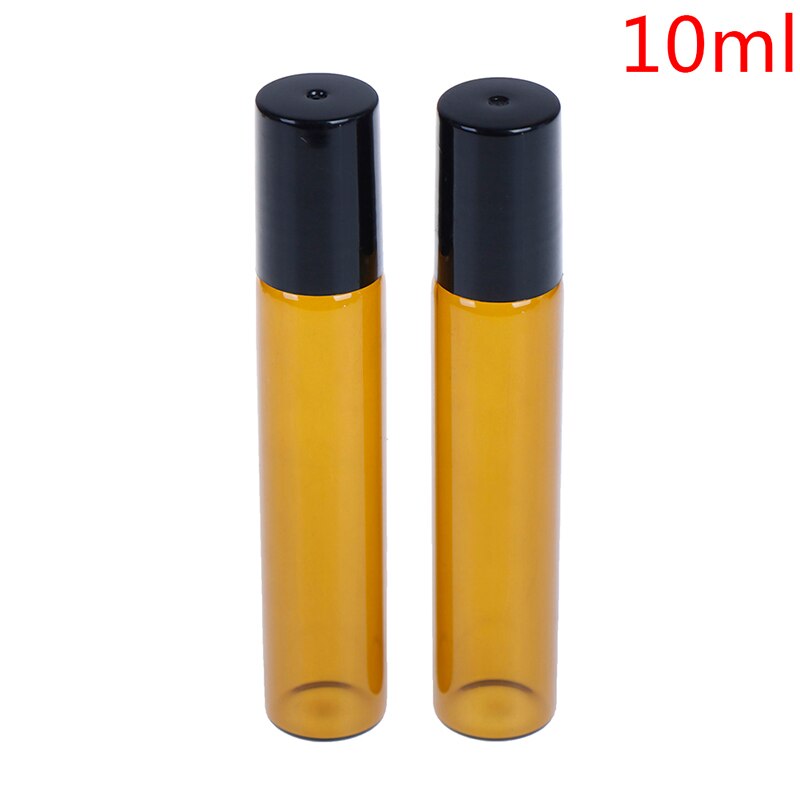 2/5/10 sztuk pusty stal nierdzewna metal bursztyn szkło olejek butelka typu rolka-na fiolki z kulką robić aromaterapii perfum: C1