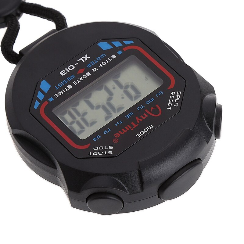 Waterproof Digital Sports Timer Classic Digital Handheld LCD Chronograph Sports Stopwatch Timer w/string