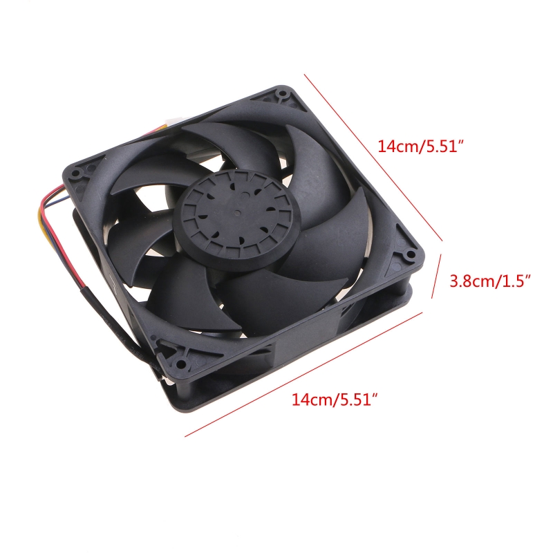 High Power Cooling Fan 4 Pin KZ14038B012U Compatibel Met Whatsminer 12V 7.2A 14 Cm M20S M21S Industriële Koeler Fan