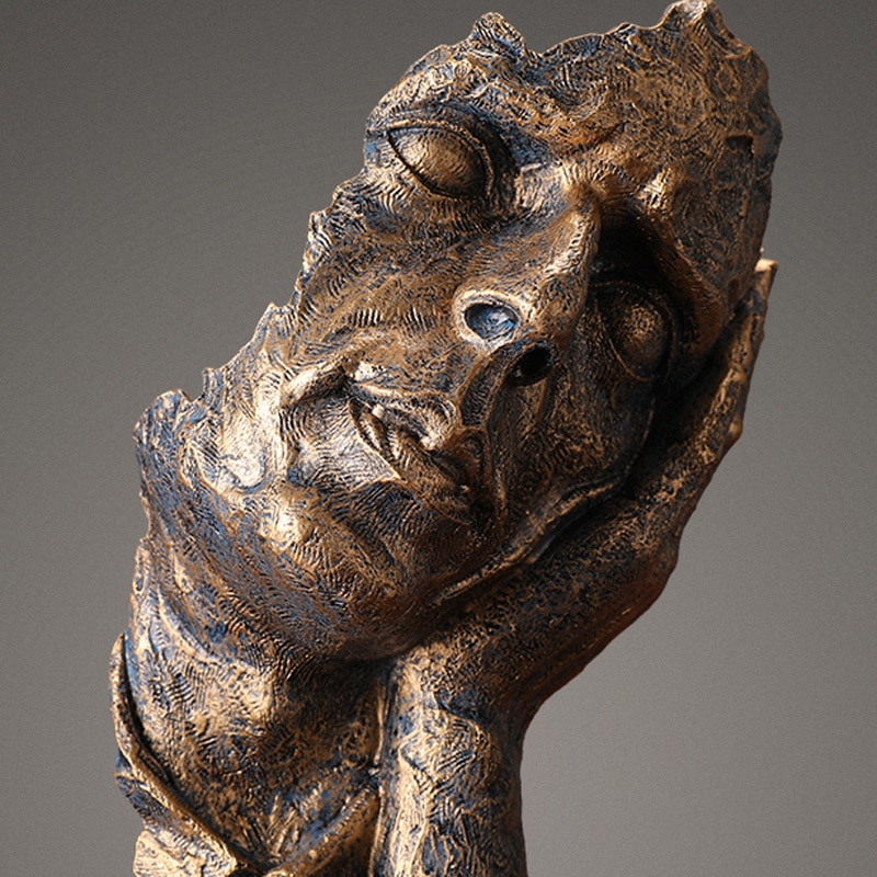 Europæisk sort harpiks tænker skulptur miniature model figurer kunsthåndværk ornamenter boligindretning tilbehør fødselsdag
