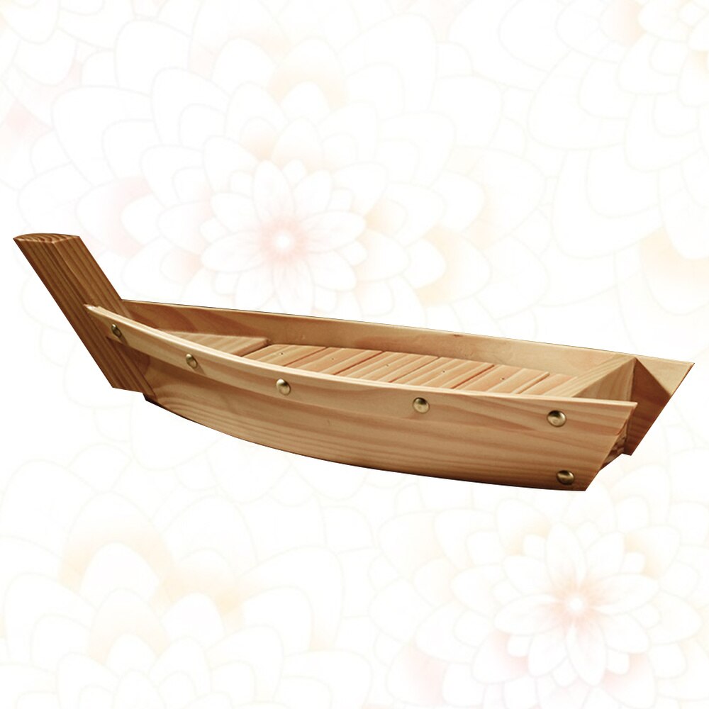 Assiette à Sushi en bois, plat en forme de bateau, plateau de collation de Style japonais, plat de service pour Restaurant à domicile (taille S)