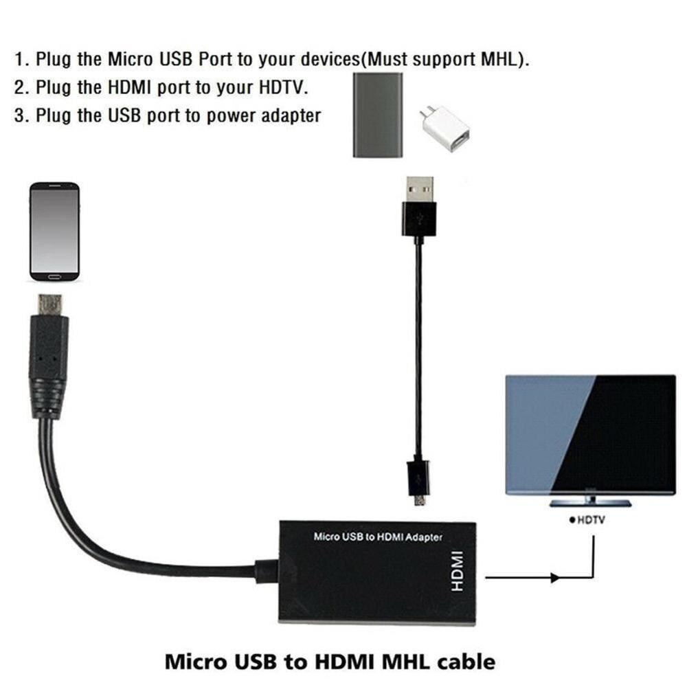 Micro Usb 2.0 Mhl Naar Hdmi Kabel Hd 1080P Voor Android Voor Samsung Htc Lg Android Hdmi Converter Mini mirco Usb Adapter