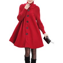 Ropa premamá invierno, capa gruesa y holgada de Color puro, abrigos con una hilera de botones, ropa de abrigo para mujer embarazada