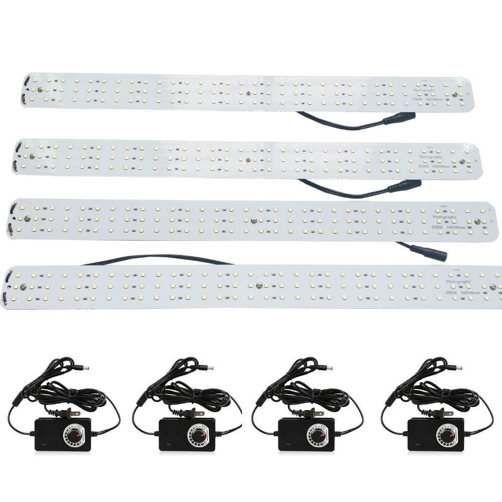 CY 1pcs/ 2pcs /4pcs magnet LED Light Boards with 1pcs /2pcs /4pcs Dimmable Power Adapter,96 LEDs each Boards for LED softbox