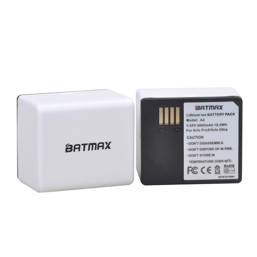 2Pcs 3,85 V 4800mAh Batterie + Dual USB Ladegerät für Arlo Ultra und Pro3 Kamera (VMA5400)